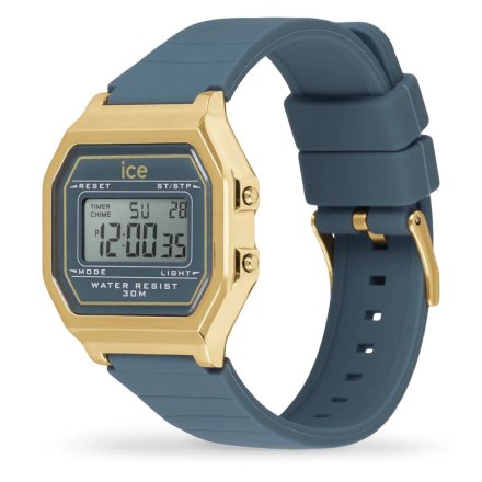 Złoty zegarek elektroniczny Ice-Watch DIGIT RETRO 022067 niebieski + TOREBKA KOMUNIJNA