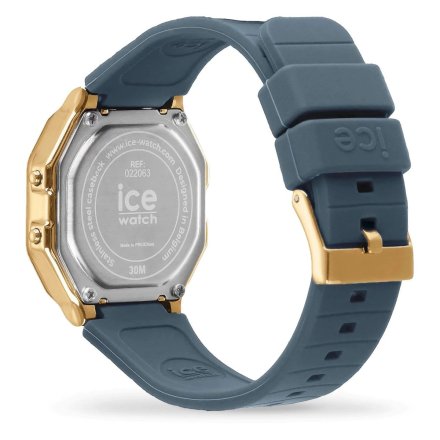 Złoty zegarek elektroniczny Ice-Watch DIGIT RETRO 022067 z granatowym paskiem