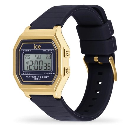 Złoty zegarek elektroniczny Ice-Watch DIGIT RETRO 022068 granatowy + TOREBKA KOMUNIJNA