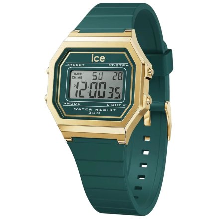 Złoty zegarek elektroniczny Ice-Watch DIGIT RETRO 022069 zielony 