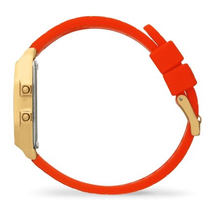 Złoty zegarek elektroniczny Ice-Watch DIGIT RETRO 022070 z czerwonym paskiem