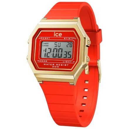 Złoty zegarek elektroniczny Ice-Watch DIGIT RETRO 022070 czerwony + TOREBKA KOMUNIJNA