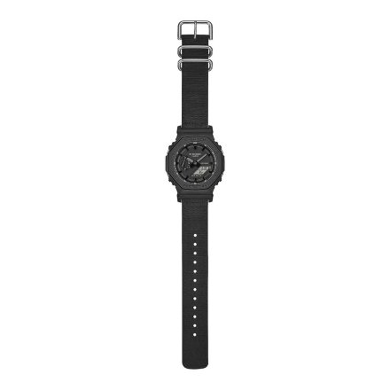 Czarny zegarek Casio G-Shock z parcianym paskiem GA-2100BCE-1AER