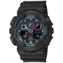 Czarny zegarek Casio G-Shock GA-100MF-1AER z fluorescencyjnymi elementami