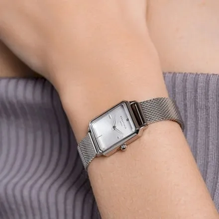 Zegarek Damski Rosefield The Octagon XS OWSMS-O74 srebrny z bransoletką