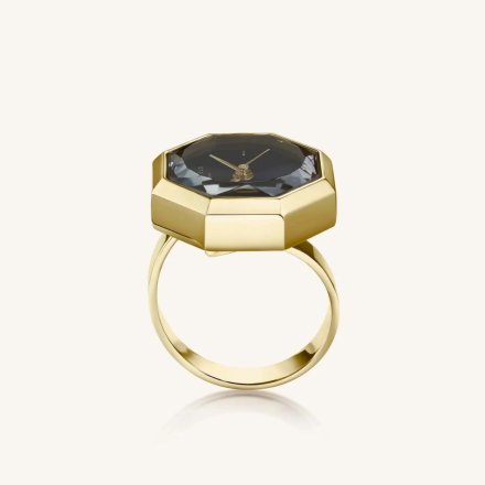 Elegancki złoty zegarek damski Rosefield Elles SBGSG-O67 w formie pierścionka