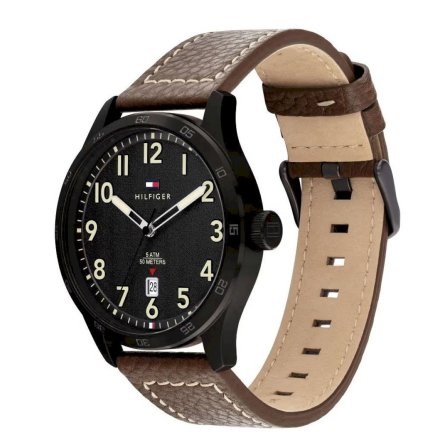 Klasyczny zegarek męski Tommy Hilfiger Forrest z czarną tarczą 1710560
