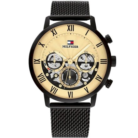 Zegarek męski Tommy Hilfiger Legend 1710568 ze złotą tarczą 