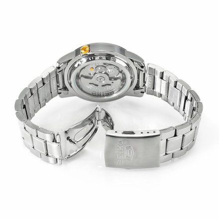 Zegarek Seiko 5 Automatic SNKK17K1 srebrny biała tarcza