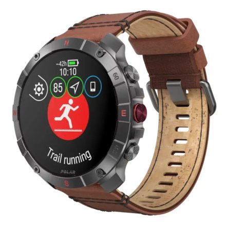 Polar Grit X2 PRO Titan brązowy skórzany M/L zegarek sportowy z GPS i wysokościomierzem