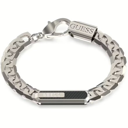 Srebrna bransoletka męska łańcuch Guess RACER TAG JUMB04046JW-STBK (S)