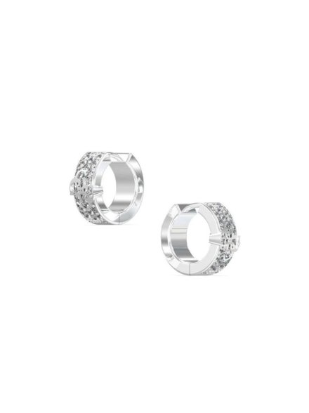 Srebrne kolczyki klasyczne kółka 14 mm Guess 4G FOREVER kryształy JUBE03283JW-RH