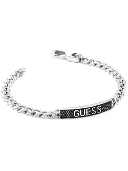 Srebrna bransoletka męska Guess łańcuch LEGACY (L) JUXB03214JW-STBK-L