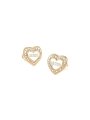 Złote kolczyki Guess serca z kryształkami i masą perłową AMAMI JUBE04028JW-YGWH