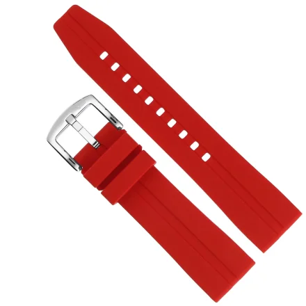 Pasek do zegarka Vostok Europe Pasek Expedition - Silikon (A559) czerwony ze stalową klamrą