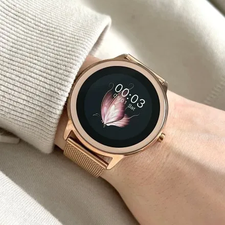 Smartwatch damski Rubicon Pamela różowozłoty