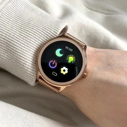 Smartwatch damski Rubicon Pamela różowozłoty