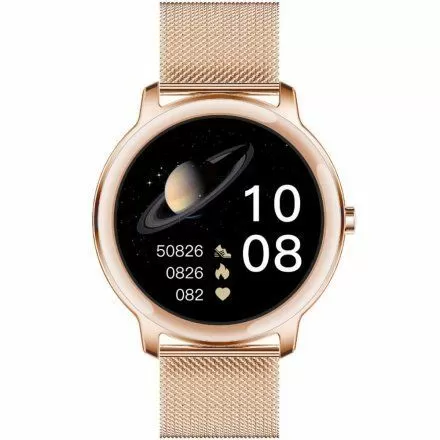 Smartwatch damski Rubicon Pamela różowozłoty + ochrona ekranu