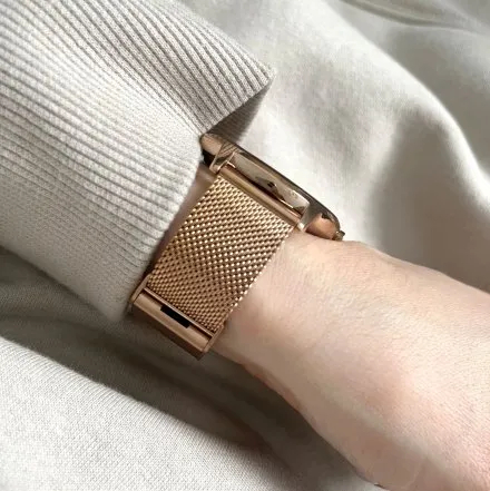 Smartwatch damski Rubicon Pamela różowozłoty + ochrona ekranu