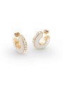 Złote kolczyki szerokie koła Guess LOVE GUESS białe JUBE04083JW-YGWH