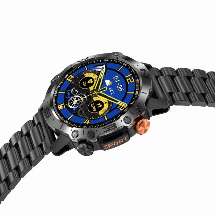 GRAVITY GT20-1 czarny smartwatch męski z funkcją rozmowy • BRANSOLETA + PASEK