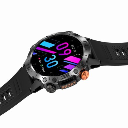 GRAVITY GT20-1 czarny pasek silikon + bransoleta smartwatch męski z funkcją rozmowy