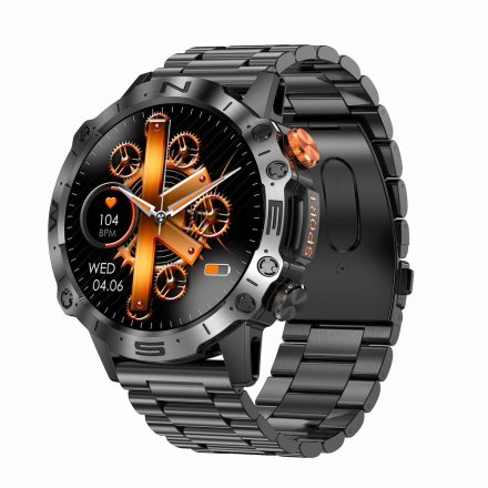 GRAVITY GT20-1 czarny smartwatch męski z funkcją rozmowy • BRANSOLETA + PASEK