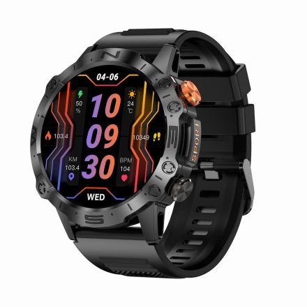 GRAVITY GT20-1 czarny pasek silikon + bransoleta smartwatch męski z funkcją rozmowy