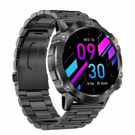 GRAVITY GT20-1 czarny smartwatch męski z funkcją rozmowy • BRANSOLETA + PASEK