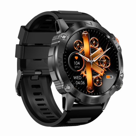 GRAVITY GT20-1 czarny pasek silikon + bransoleta smartwatch męski z funkcją rozmowy