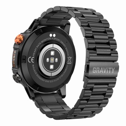 GRAVITY GT20-1 czarny smartwatch męski z funkcją rozmowy • BRANSOLETA + PASEK