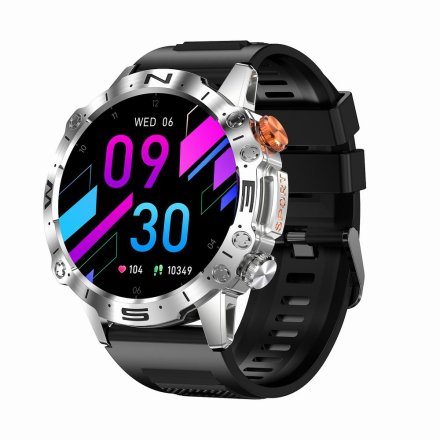 GRAVITY GT20-2 srebrny smartwatch męski z funkcją rozmowy • BRANSOLETA + PASEK