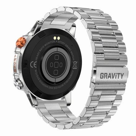 GRAVITY GT20-2 srebrny smartwatch męski z funkcją rozmowy • BRANSOLETA + PASEK