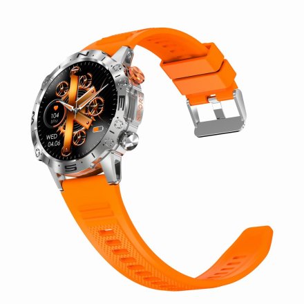 GRAVITY GT20-4 srebrny pasek silikon + pasek smartwatch męski z funkcją rozmowy