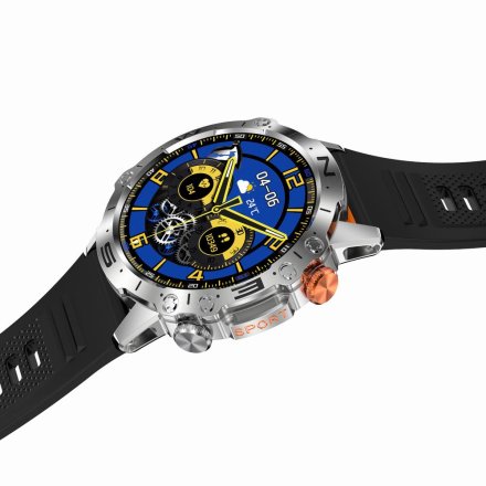 GRAVITY GT20-4 srebrny smartwatch męski z funkcją rozmowy • DWA PASKI