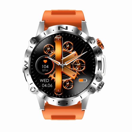 GRAVITY GT20-4 srebrny smartwatch męski z funkcją rozmowy • DWA PASKI