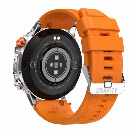 GRAVITY GT20-4 srebrny pasek silikon + pasek smartwatch męski z funkcją rozmowy