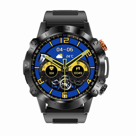 GRAVITY GT20-5 czarny moro wojskowy smartwatch męski z funkcją rozmowy • DWA PASKI