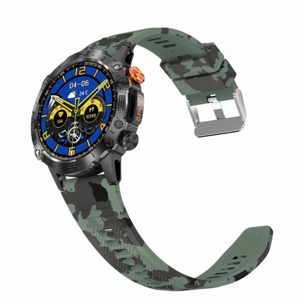 GRAVITY GT20-6 moro wojskowy smartwatch męski z funkcją rozmowy • DWA PASKI