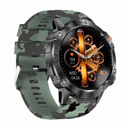 GRAVITY GT20-6 moro wojskowy smartwatch męski z funkcją rozmowy • DWA PASKI