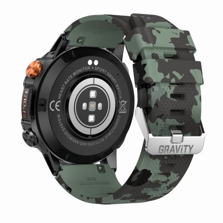 GRAVITY GT20-6 moro wojskowy smartwatch męski z funkcją rozmowy • DWA PASKI