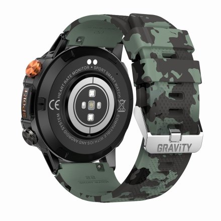 GRAVITY GT20-6 czarny smartwatch męski z funkcją rozmowy • DWA PASKI