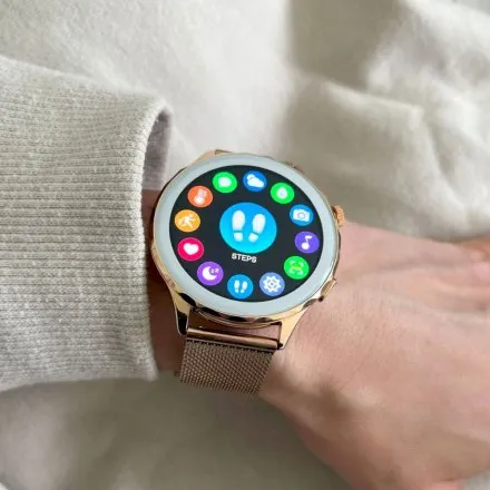 Smartwatch damski Rubicon Luna złoty + ochrona ekranu