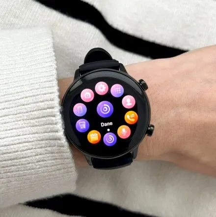 Smartwatch damski Rubicon Love Amoled czarny z funkcją rozmowy