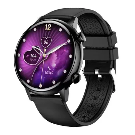 Smartwatch damski Rubicon Love Amoled czarny z funkcją rozmowy