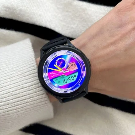 Smartwatch Rubicon Active Amoled czarny z funkcją rozmowy