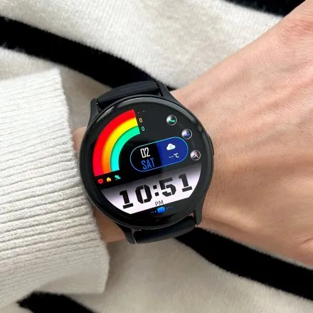 Smartwatch Rubicon Active Amoled czarny z funkcją rozmowy