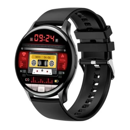 Smartwatch Rubicon Active Amoled czarny z funkcją rozmowy