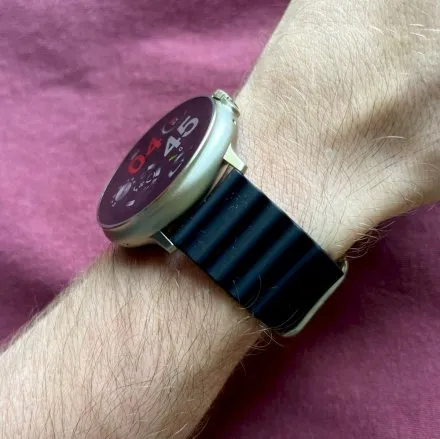Smartwatch Rubicon Ultra czarny + beżowy pasek + ochrona ekranu