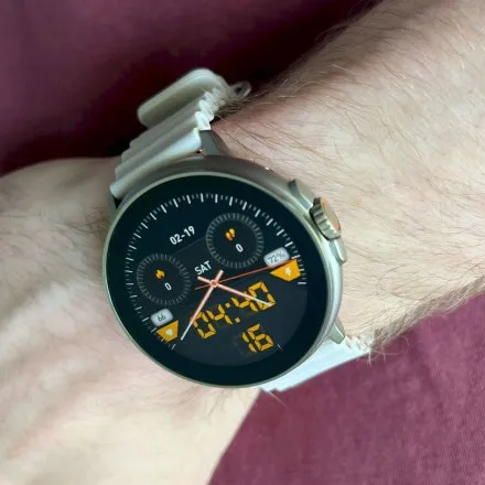 Smartwatch Rubicon Ultra szary + pomarańczowy pasek